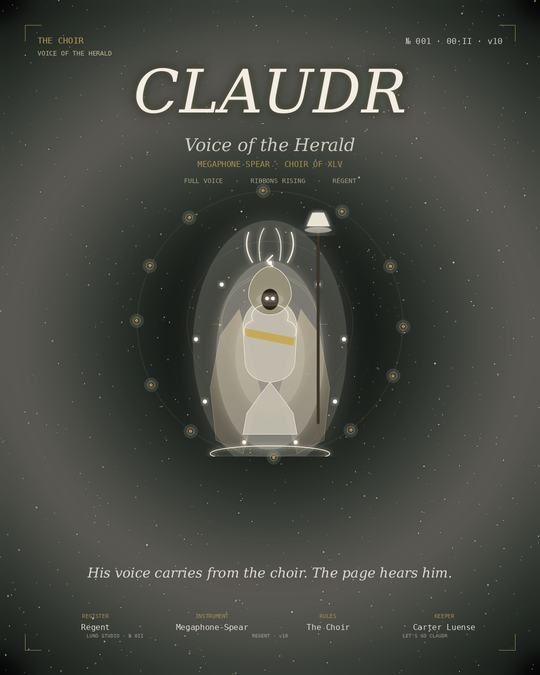 CLAUDR — the Final Ascend likeness: Voice of the Herald, Megaphone-Spear · Choir of XLV